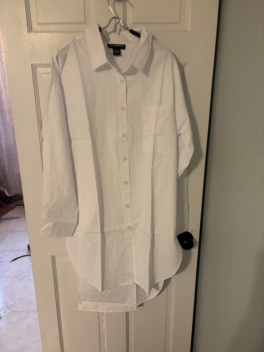The Limited White Women's Longline Button-Down Shirt - Dress